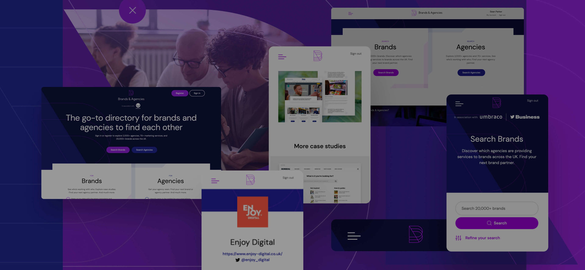 A selection of images from the Brands & Agencies website